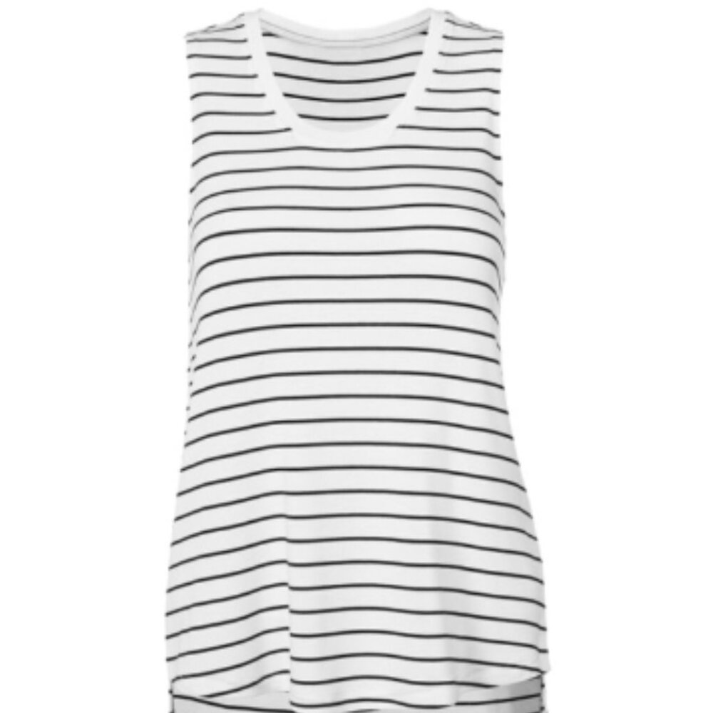 White and Black Stripped Tank